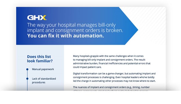 Image for Bill-Only Implant and Consignment Order Automation